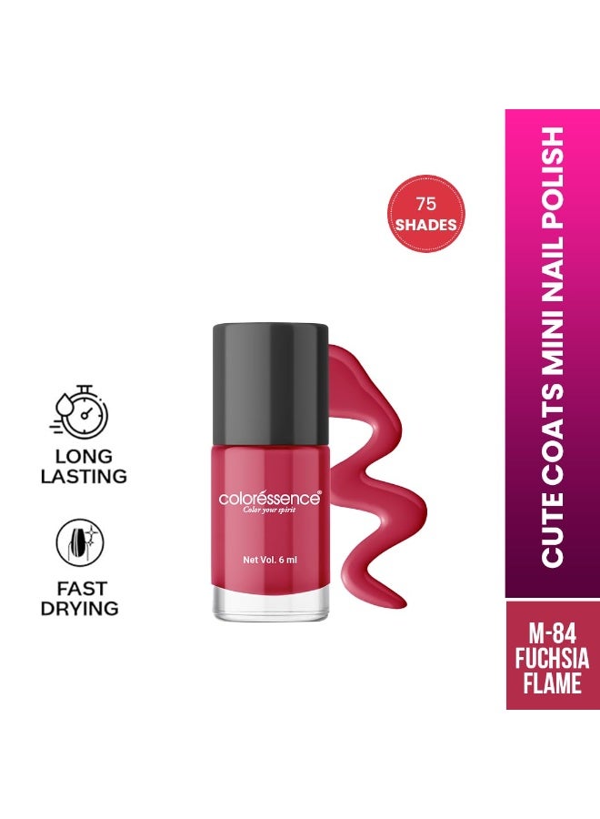 Coloressence Cute Coats Long Lasting Nail Paint | Chip Resistant | Quick Dry | One Swipe Application | |Fuchsia Flame-6ml - Image 2
